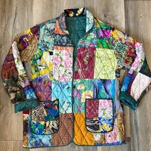 220 Hickory Vintage Patchwork Women’s Jacket Medium- 100% Silk